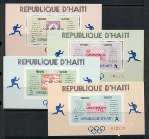 Haiti 1969 Olympic Games Locations & Winners 4x MS Perf & IMPERF MUH