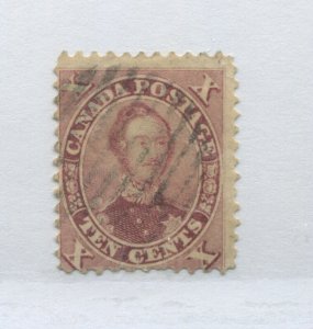Canada 1859 10 cents red lilac Prince Albert lightly used