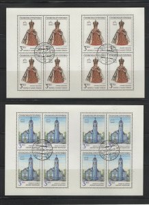 Czechoslovakia #2837-38 (1991 Prague Castle Art in sheet of 4) VF used CV $15.00