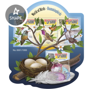 SIERRA LEONE 2015 SHEET HUMMINGBIRDS COLIBRIS BIRDS srl15505a