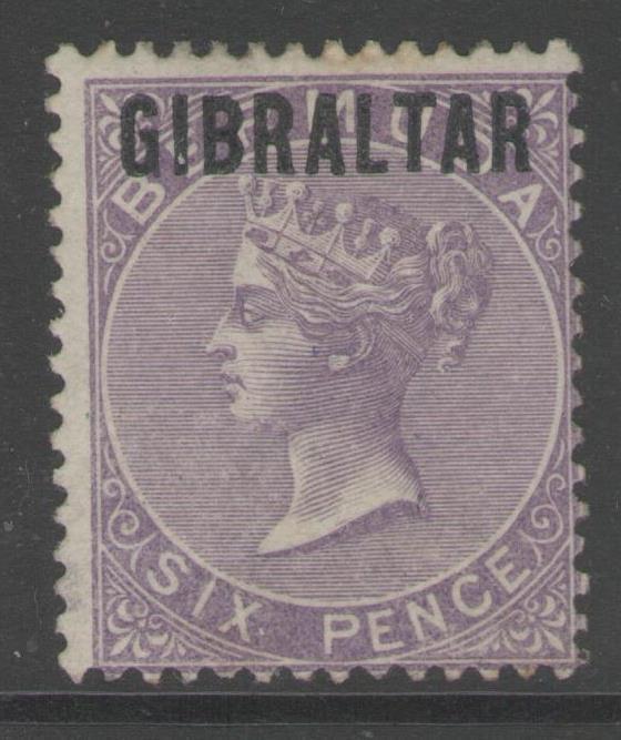 GIBRALTAR SG6 1886 6d DEEP LILAC MTD MINT