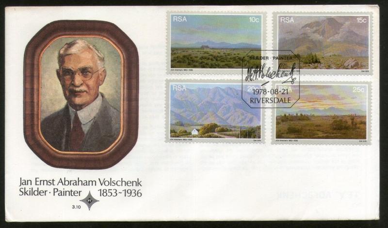 South Africa 1978 Landscapes by Volschenk Art Painting Painter Sc 505-8 FDC #...