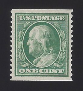 1909 1c Benjamin Franklin, Coil, Green Scott 352 Mint F/VF NH