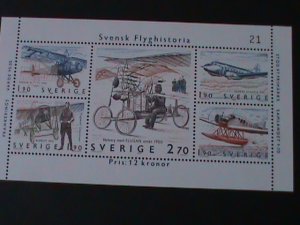 SWEDEN-1984-SC#1516-  SWEDISH AVIATION HISTORY-MNH S/S VERY FINE LAST ONE