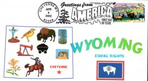 #3610 Greetings From Wyoming Homespun FDC