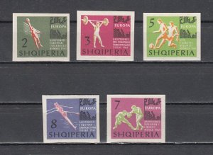 Albania, Scott cat. 686-690. European Sports Championship, IMPERF issue. ^