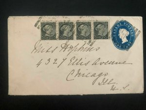 1895 Stratford Canada Stationary Vintage Cover to Chicago IL USA Sc #34