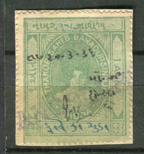 INDIA; Early 1900s Chunda Local issue fine used Revenue value