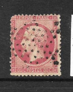 FRANCE  1862  80c  ROSE  NAPOLEON   FU    SG 98