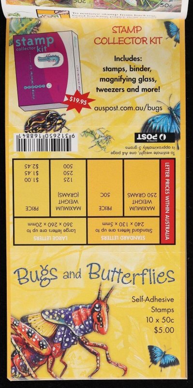 AUSTRALIA 2003 Bugs & Butterflies $100 'Cheque book' of 20 x $5 booklet. MNH **.