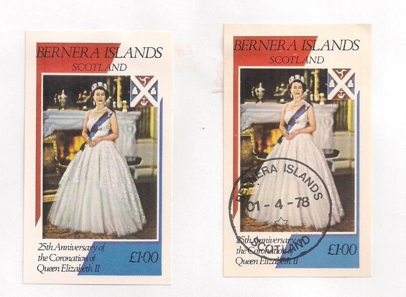 SCOTLAND - BERNERA - 1978 - Coronation 25 Anniv - Min Sheet -  M&ULH