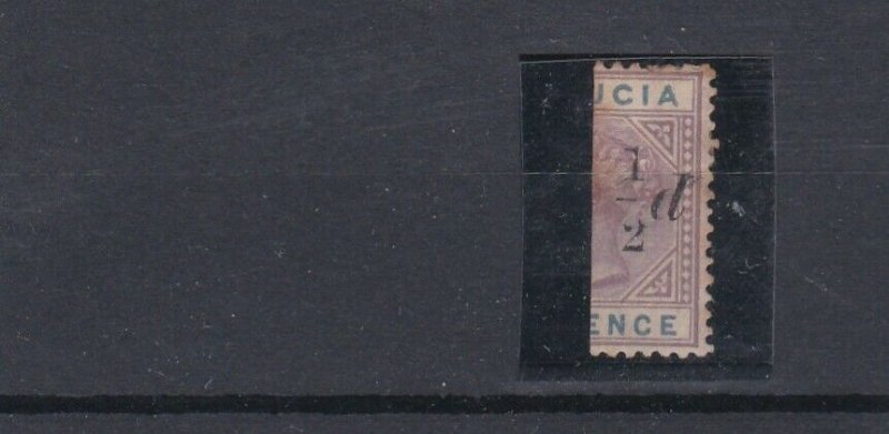 ST LUCIA 1891 - 92 S G 54 1/2 ON 6D BISECT USED 