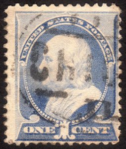 1887, US 1c, Franklin, Used, Sc 212