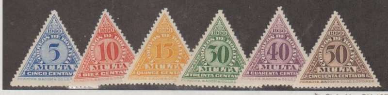 Bolivia Scott #J1-J6 Stamps - Mint Set