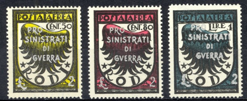 Italy Rhodes Sc# CB1-CB3 MH 1944 Air Post Semi-Postals