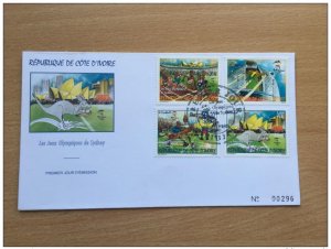 2000 Ivory Coast Mi. 1256 - 1259 FDC Sydney Olympic Games Olympic Games-