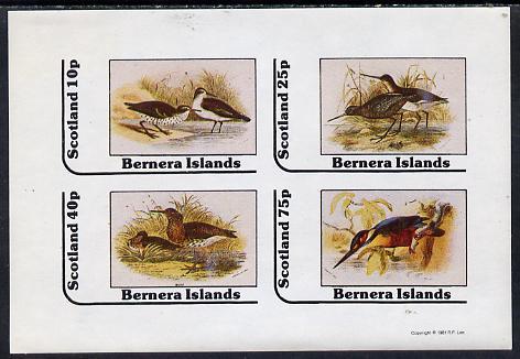 Bernera 1981 Birds #05 (3 Waders & Kingfisher) imperf...