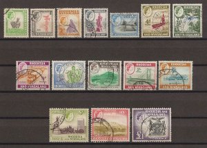 RHODESIA & NYASALAND 1959/62 SG 18/31 USED Cat £90