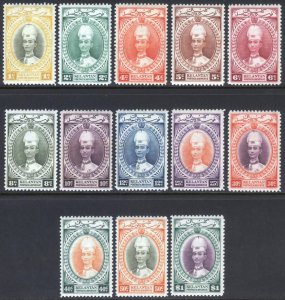 Malaya Kelantan 1937 1c-$1 Sultan Ismail Scott 29-41 SG 40-52 MLH Cat $210