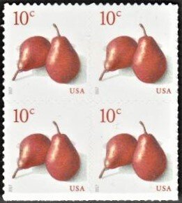 U.S.#5178 Red Pears 10c Block of 4, MNH.