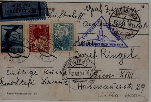Austria/Germany Zeppelin card 12.7.31 Wien