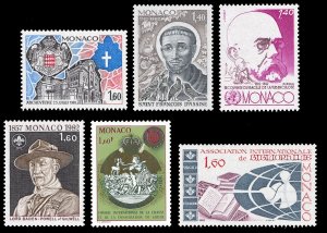 Monaco 1982  Scott #1338-1343 Mint Never Hinged