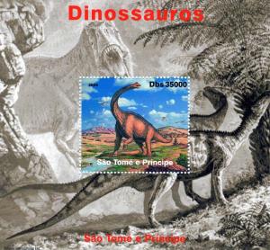 St.Thomas & Prince  2004 - Dinosaurs SS (1) Perforated MNH 