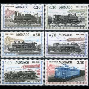 MONACO 1968 - Scott# 692-7 Railway Set of 6 NH