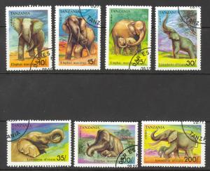 Tanzania Sc# 792-798 Used 1991 Elephants