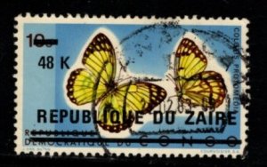 Zaire - #855 Butterflies - Surcharged - Used