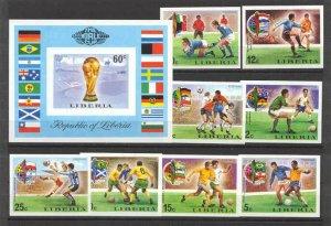 Liberia 675-82/C203 MNH imperf.Football-74