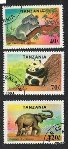 Tanzania; Scott 1287-1289;  1994;  Precanceled; NH