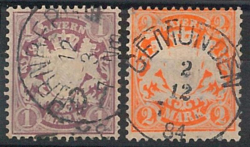 66210 - BAYERN - Very Fine USED STAMPS: Michel # 43/44