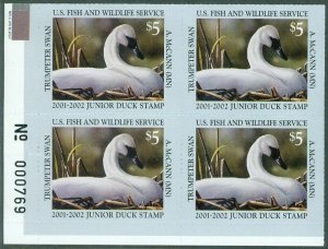 USA : 2001. Scott #JDS9 Junior Duck Stamp P/B. Very Fine, MNH. Cat $380 as sgls.