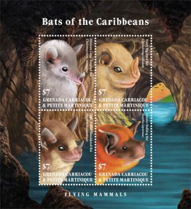 Grenadines 2017 - Bats of the Caribbean - Sheet of 4 Stamps - MNH