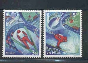Norway Sc 1153-1154 1997 Skiing Championships stamp set mint NH