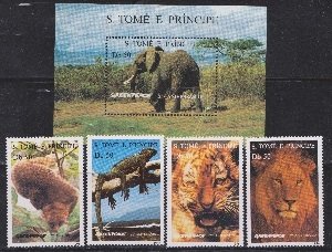 Sao Tome & Principe Wild Animals Set Scott #1237-1241