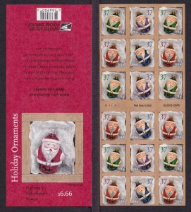 2004 Christmas Santa Ornaments Sc 3894b 37c mint booklet of 18