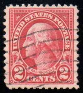 US #595 SCV $375 VF, wavy line cancel, vibrant color!