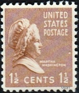 USA 1938 Sc#805 1-1/2c Brown Martha Washington MINT-VF-OG-NH.