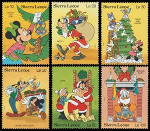 Sierra Leone Christmas 1992. Mint Disney Stamp Set. Mickey and Friends.