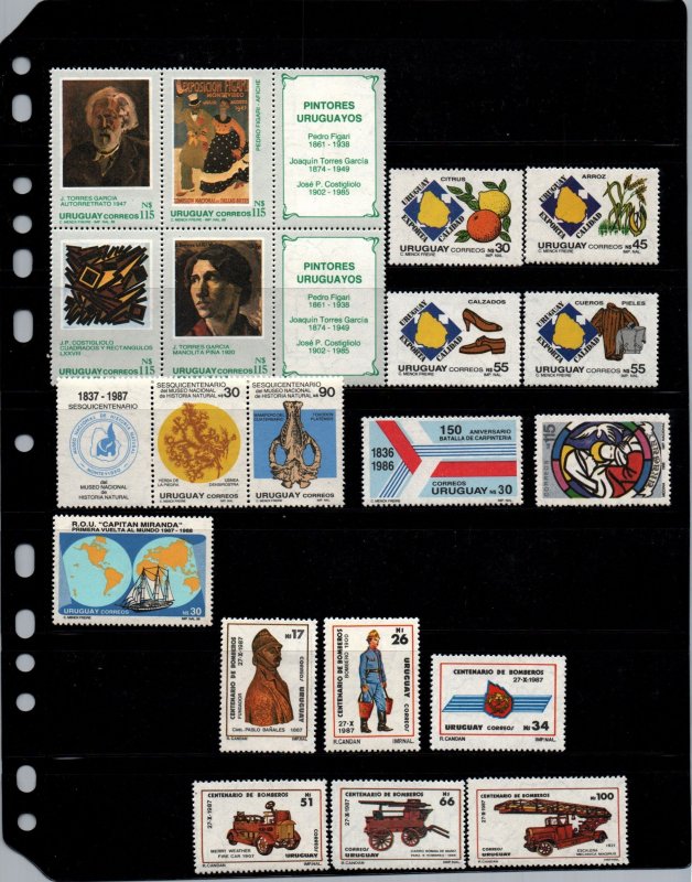 Uruguay 1986 - 1990 complete stamp collection MNH **