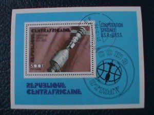 ​CENTRAL AFRICA-REPUBLIC-1976 SPACE COOPERATION USA & RUSSIA CTO S/S VERY FINE