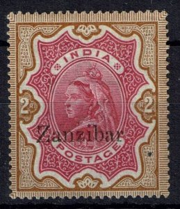 ZANZIBAR SG19 1895 2r CARMINE & YELLOW-BROWN MTD MINT (d)