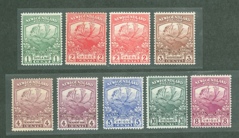 Newfoundland #115-121/116b/118b  Multiple