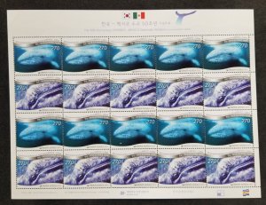 Korea Mexico Joint Issue Whale 2012 Marine Life 50th Diplomatic (sheetlet) MNH