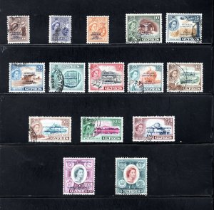 Cyprus, SC# 183-197, VF, Used,Complete Set Overprints,  CV $106.80 ......1580179