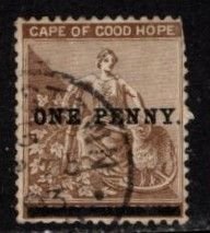 Cape of Good Hope -  #58 Hope Seated Surcharge  - Used