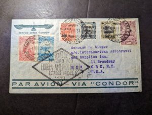 1931 Brazil Airmail Dornier DOX First Flight Cover FFC Rio to New York NY USA