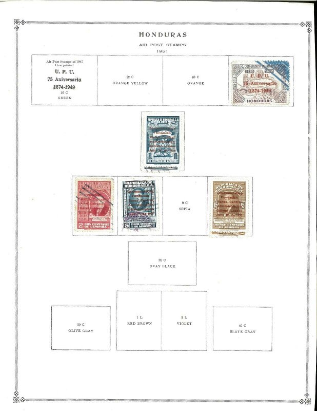 Honduras 1865-1950 M & U. Much Duplication .Hinged on pages & on Stock Sheets.